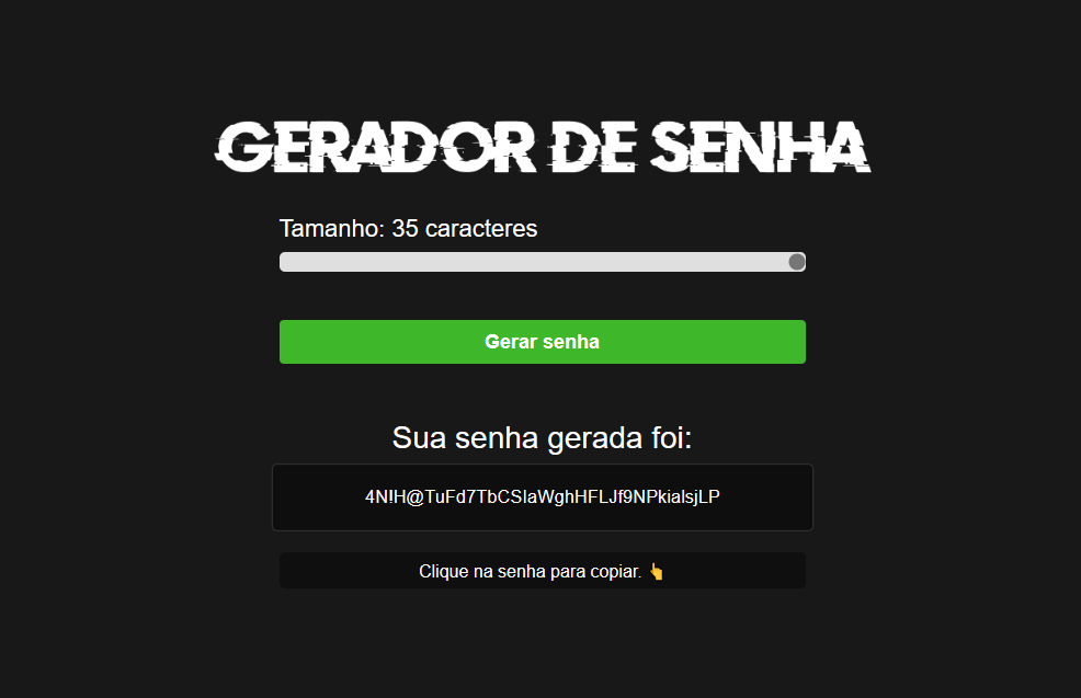 Projeto Gerador de Senha – Letícia Garcez