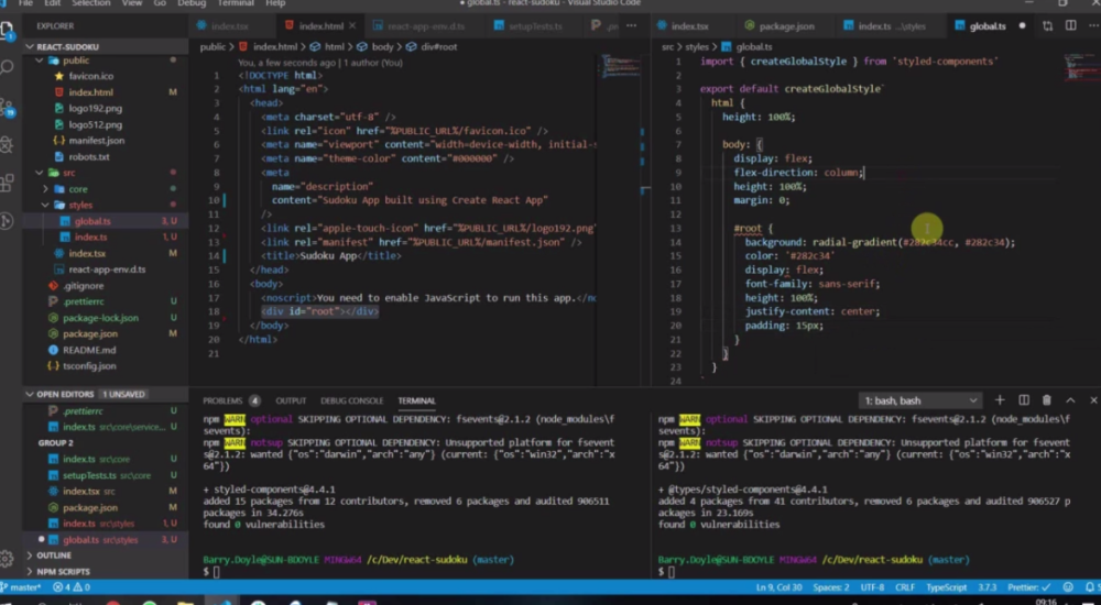 Build Sudoku App React + TypeScript + Redux