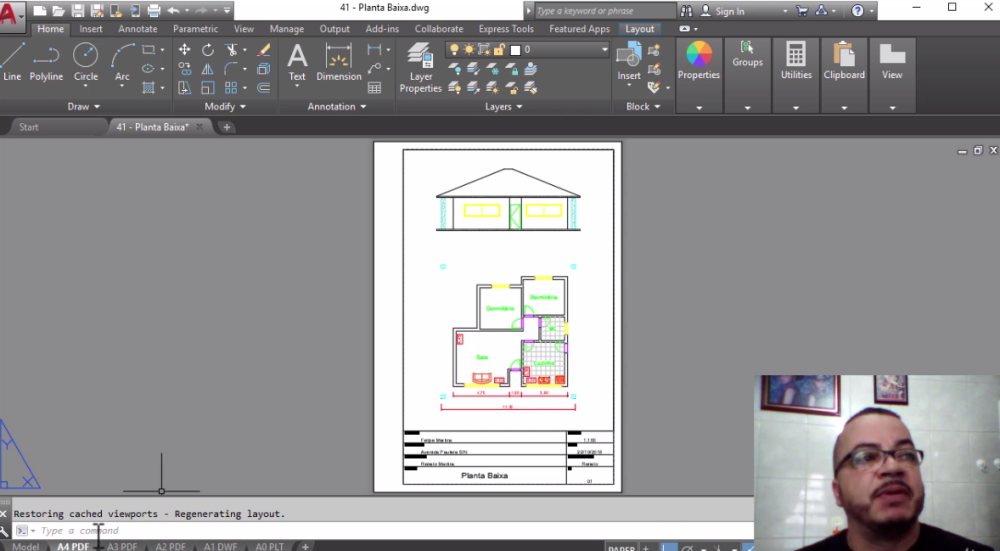 Planta Baixa no AutoCAD - Arquitetura e Projetos de Casas