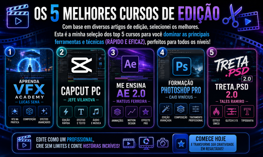 Os 5 melhores cursos de Edição
