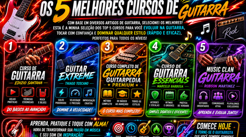 Os 5 melhores cursos de Guitarra