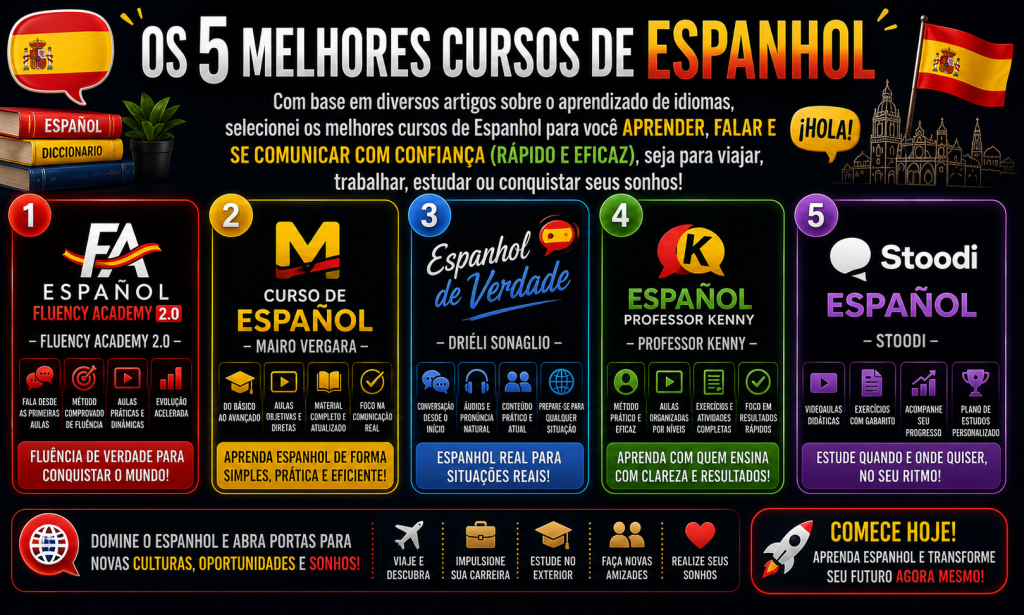 Os 5 melhores cursos de Espanhol